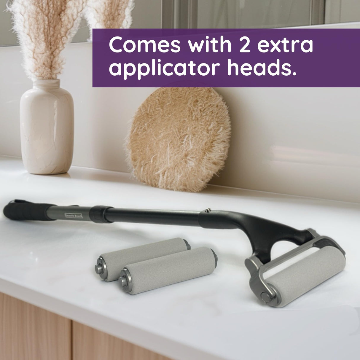 SMOOTH REACH Lotion Applicator for Back - Self Tanner and Sunscreen Application Roller - Works with Moisturizer, Cream, Ointment, Oil - Single