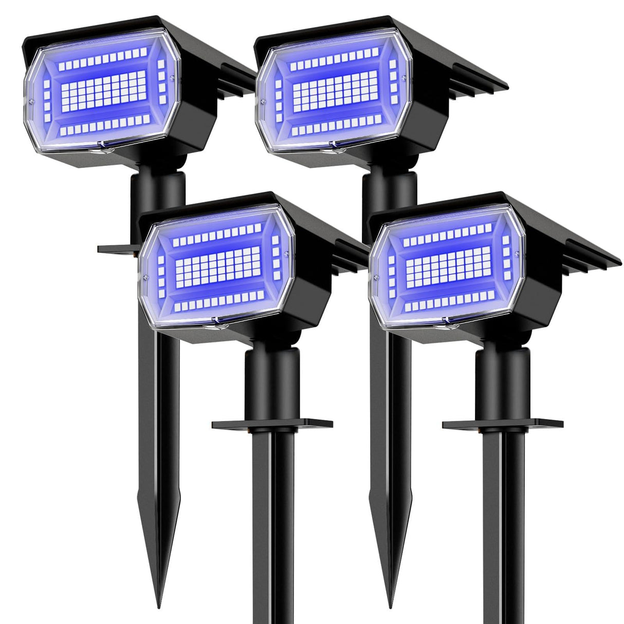 nipify 4 Pack Solar Spot Lights Outdoor, Solar Powered Waterproof Spotlight, Landscape Lighting for Outside Yard Garden Pathway,Blue