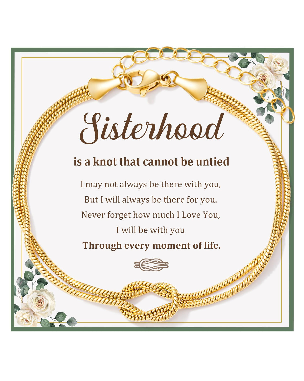 Sister Gifts, Sisters Birthday Jewelry Gifts from Sister Knot Bracelet