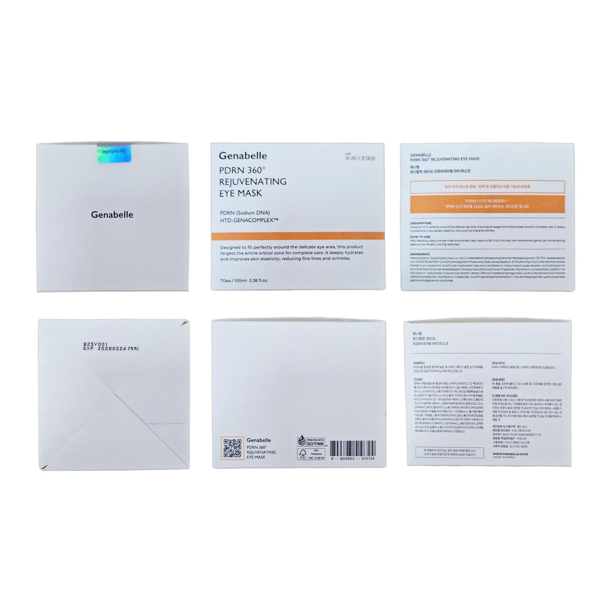 Genabelle PDRN 360° Rejuvenating Eye Mask – Full Eye Area Care for Hydration, Firming & Elasticity with PDRN & Peptides – Targets Dark Circles, Puffiness & Fine Lines – 3.38 fl oz.