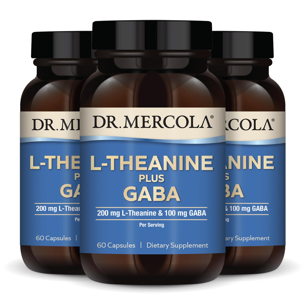Dr. Mercola L-Theanine Plus GABA, 60 Capsules, Non-GMO, Gluten Free, Soy Free