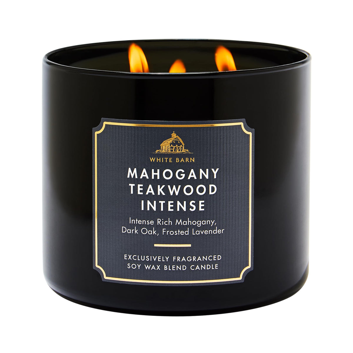 Bath & Body Works 3-Wick Candle, Mahogany Teakwood Intense, Soy Wax Blend