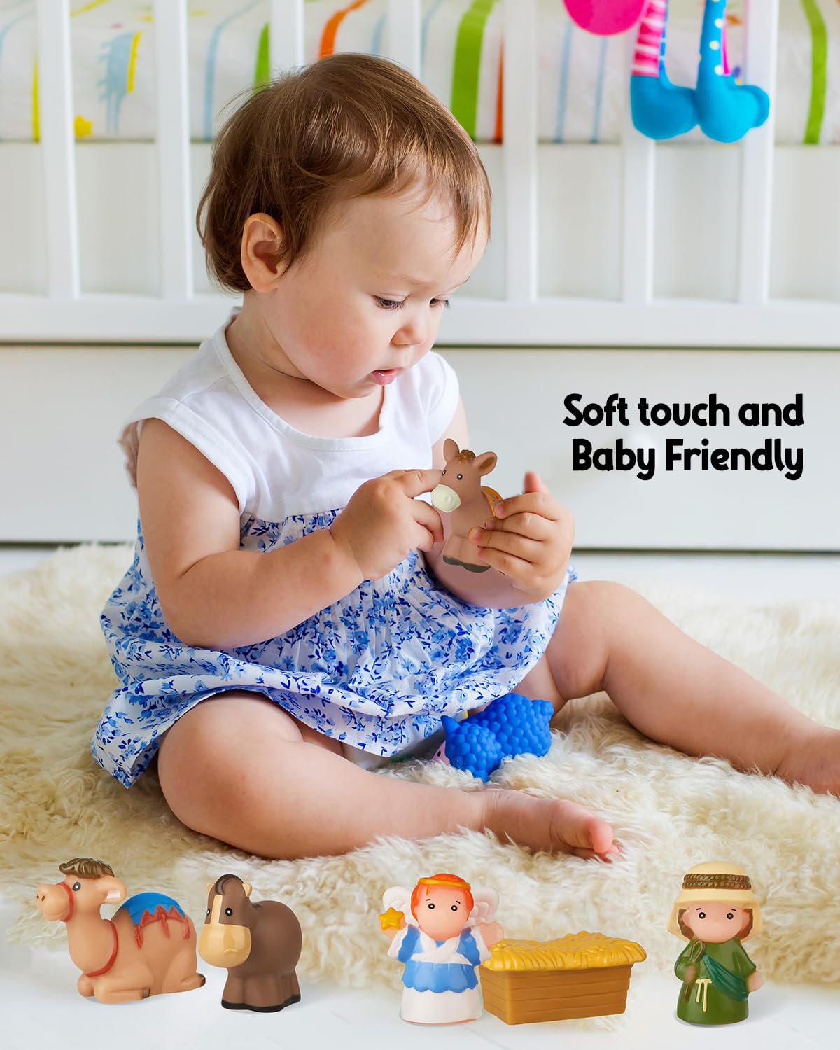 Nativity Set for Kids, Toddlers, Children, Christmas Story 25 Piece Sets & Figures Nativity Scene for Little Girls Boys Ages 1 2 3 4 5 6+ at Home, Sunday School, Soft Material Baby Bath Toys Playset