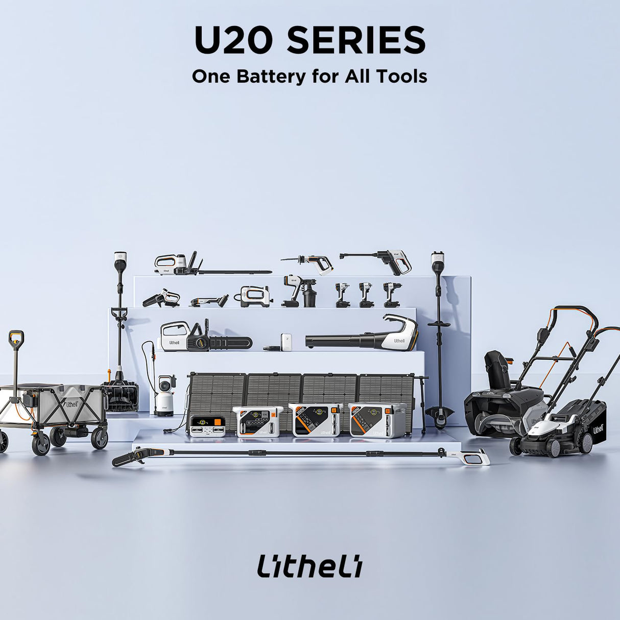Litheli Electric Collapsible Wagon Cart with Brakes, 100L Grocery Cart with Wheels,Easy to Carry Folding Wagon for Camping, Gardening, Shopping