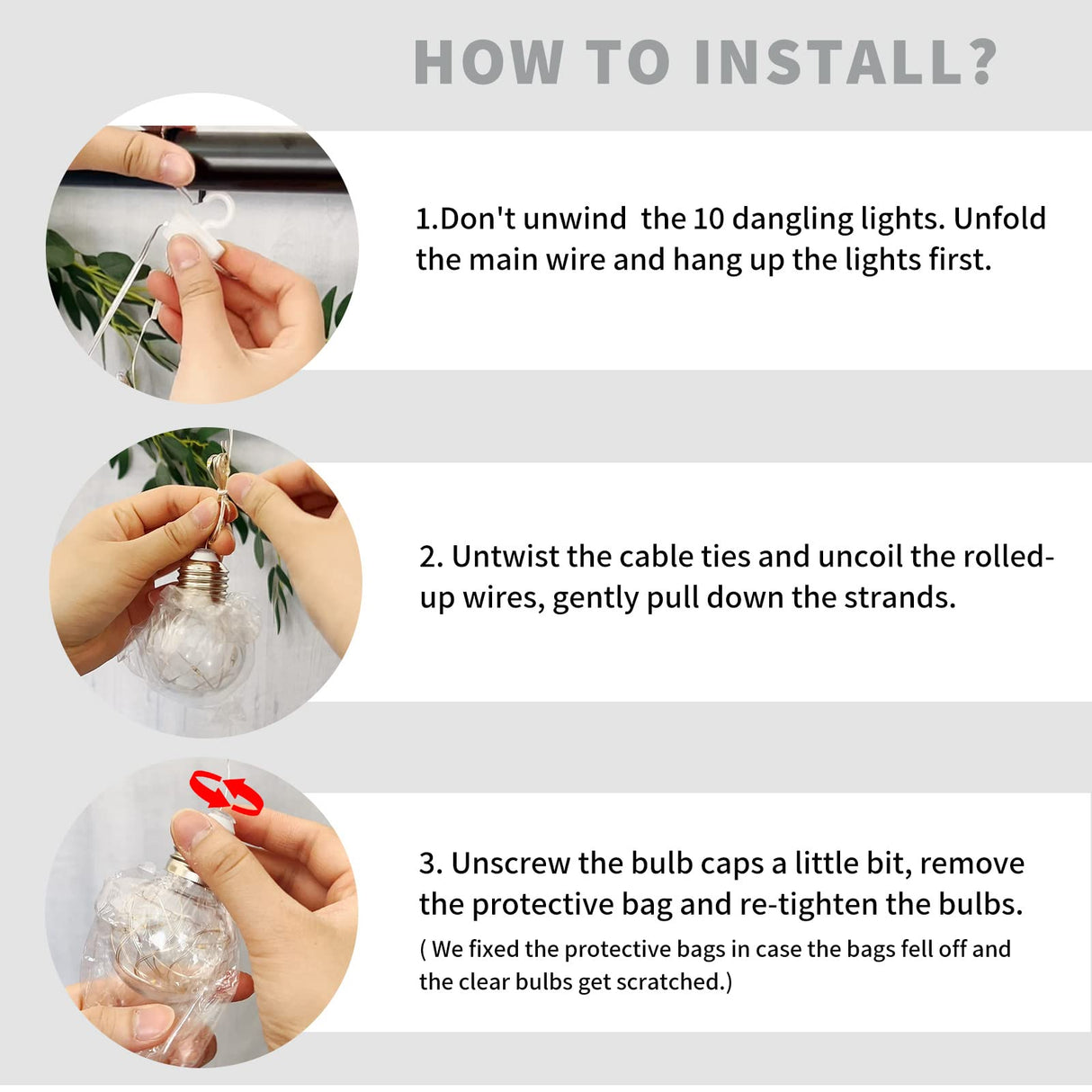 YOLIGHT Wishing Ball Curtain Lights 200 LED Window Curtain String Lights with Remote, USB Battery Powered Twinkle Globe Fairy Lights for Wedding Party Bedroom Christmas Decoration (Warm White)