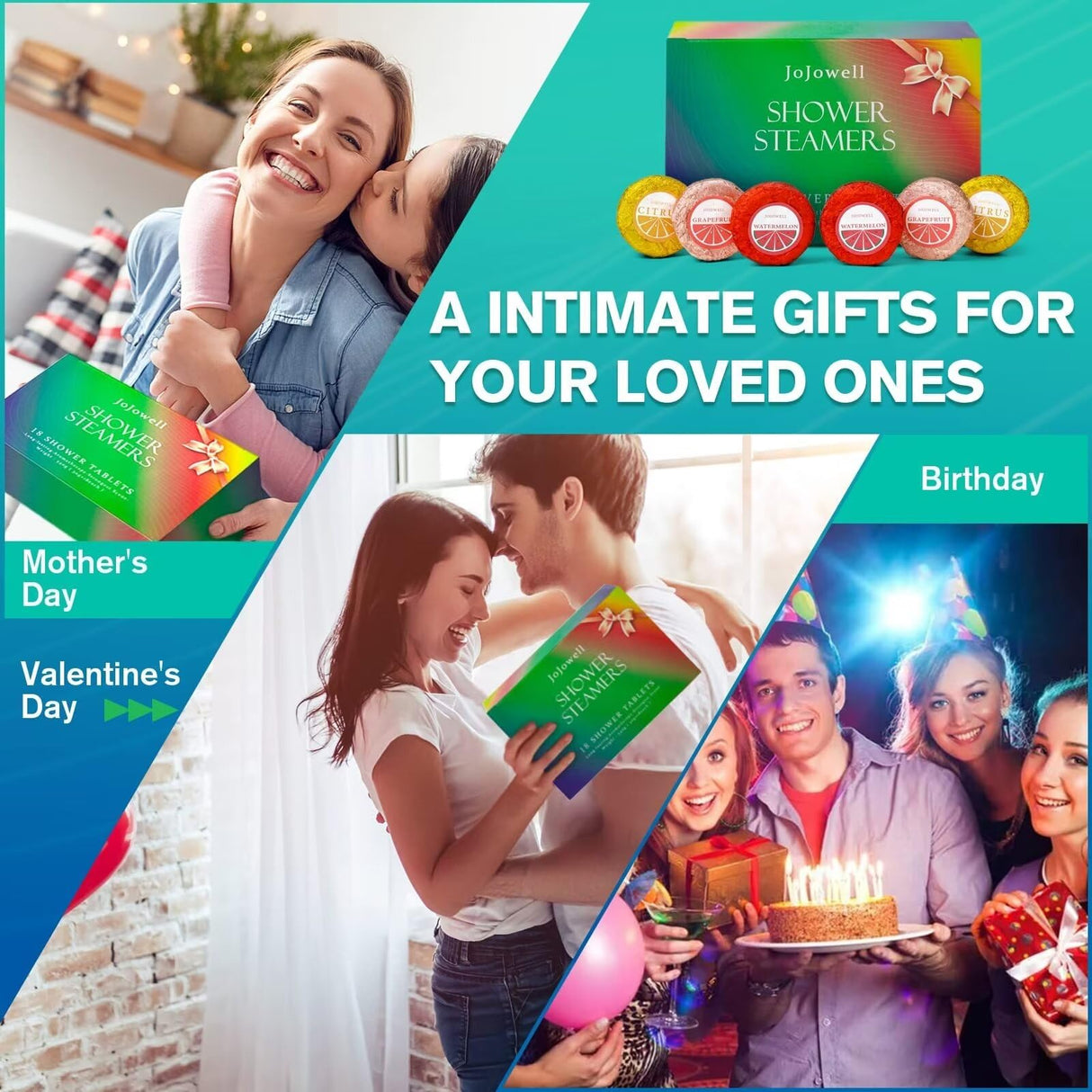 JoJowell Shower Steamers Aromatherapy - 18 Pack Birthday Gifts for Women, Self Care, Christmas Gifts Stocking Stuffers for Adults, Women, Men, Mom, Teens, White Elephant, Relaxation Home SPA