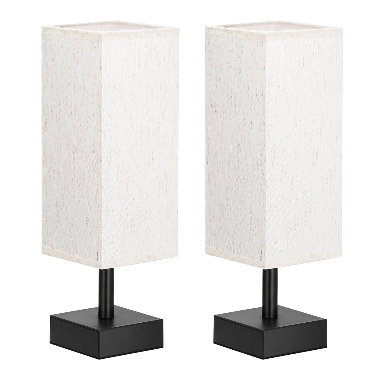 aooshine Beige Bedroom Table Lamp Set - Bedside Lamps for Nightstand Set of 2, Minimalist Lamps for Desk, Dorm, Kids Room, Bulb Not Included