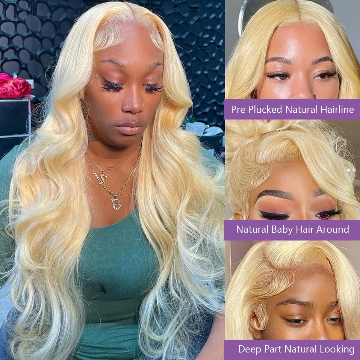 Fayniss 30 Inch 613 Blonde Wig Human Hair 180% Density 13x6 Body Wave Lace Front Wigs Human Hair Glueless Wigs Human Hair Pre Plucked With Baby Hair (30 inch, 613 Blonde Wig)