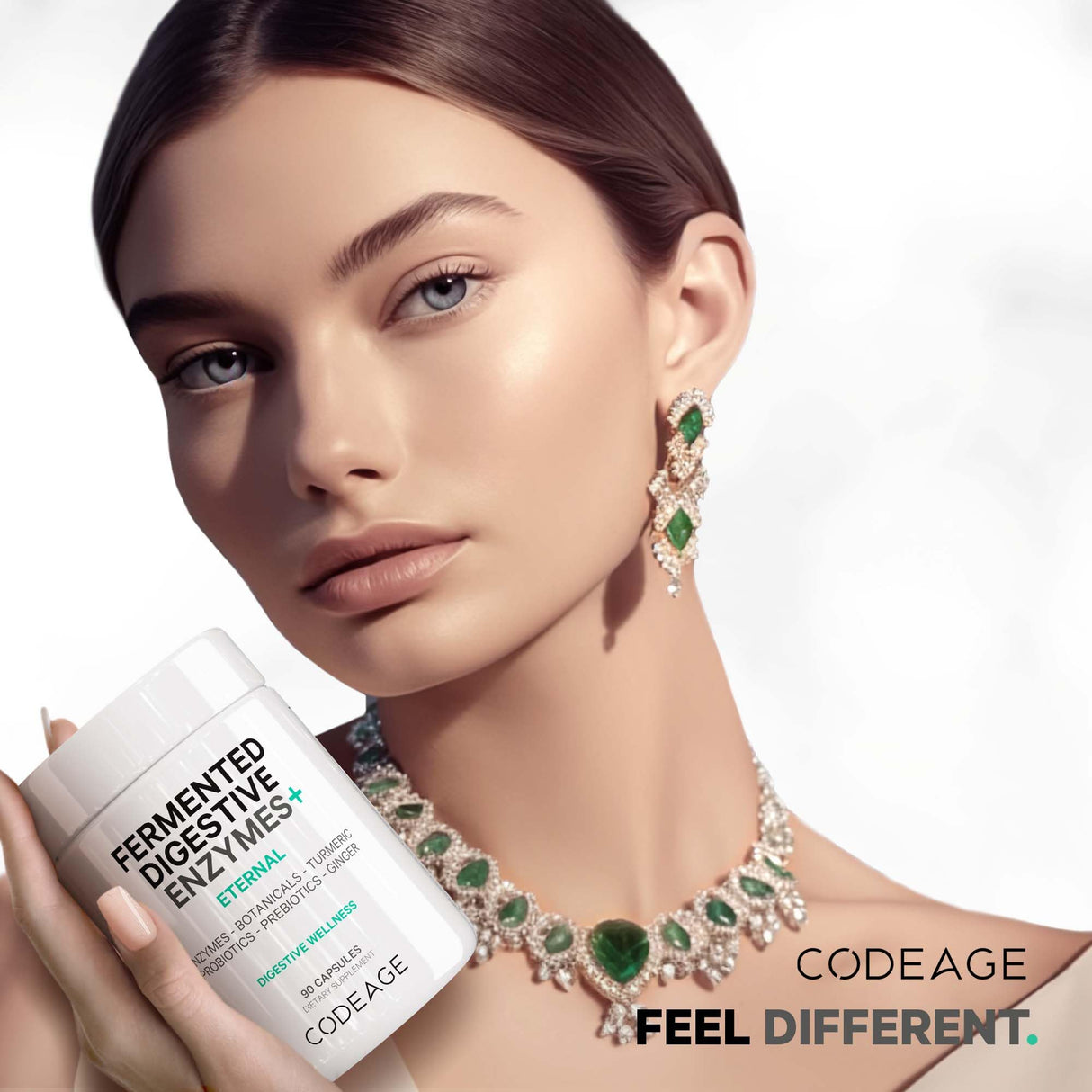 Codeage Fermented Digestive Enzymes Supplement 3-Month Supply - 14 Digestive Enzymes, Probiotics, Prebiotics, Fermented Botanicals, Plant-Based Multi Pancreatic Enzymes - 1 Capsule a Day - 90 Capsules