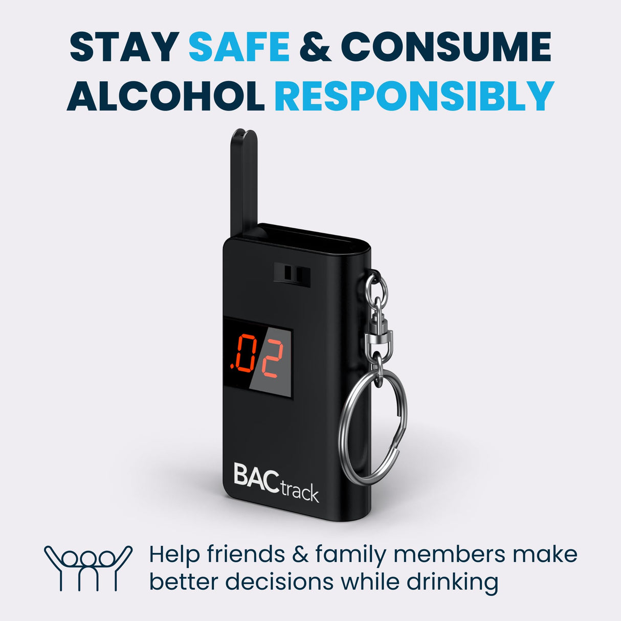 BACtrack Keychain Breathalyzer (Black) | Ultra-Portable Pocket Keyring Alcohol Tester for Personal Use