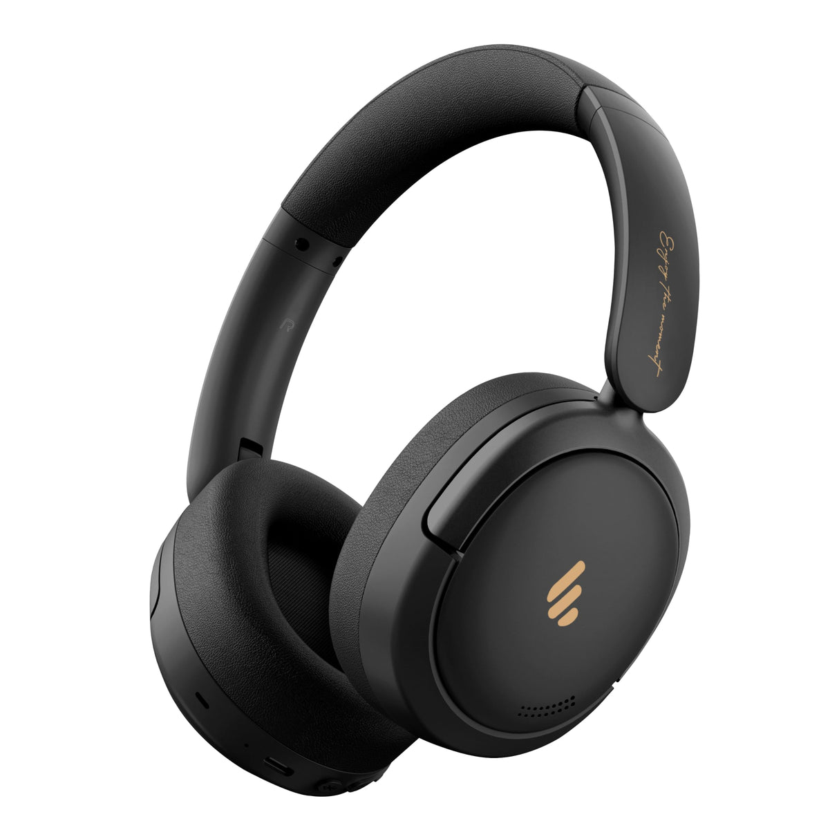Atom Max - Hybrid Active Noise Cancelling Headphones, Hi-Res Audio, Wireless Over-Ear, Lightweight and Foldable, Comfortable earpads, 45H Playtime and Speed Charge, Customize via an App, Black