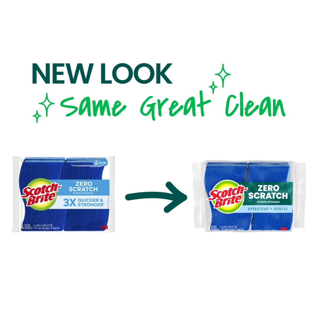 Scotch-Brite Zero Scratch Scrub Sponge, 36 Kitchen Sponges for Cleaning Around the Home, Bathroom & More, Effective + Gentle Dish Scrubber, Best for Nonstick Pots and Pans, Safe on Most Surfaces