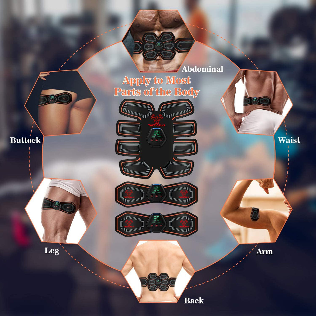 Tactical X Abs Stimulator Military Grade, Vital Flex Core Ab Stimulator Military Grade, MHD TENS - Ab Stimulator and for Easy Abs Muscle Stimulation and Muscle Activation, Ideal Home Gym Device,Unisex