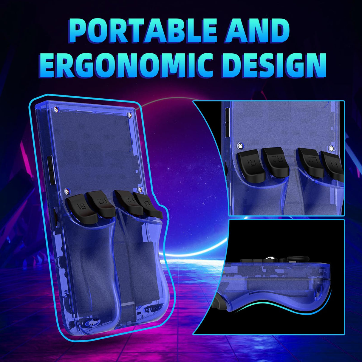 R36MAX Retro Handheld Game Console,64GB Open Source System Support 30+ Emulator Console,4.0 Inch IPS Screen Retro Gaming Console,4000mAh Battery,Portable Video Game Console for Christmas (Blue)