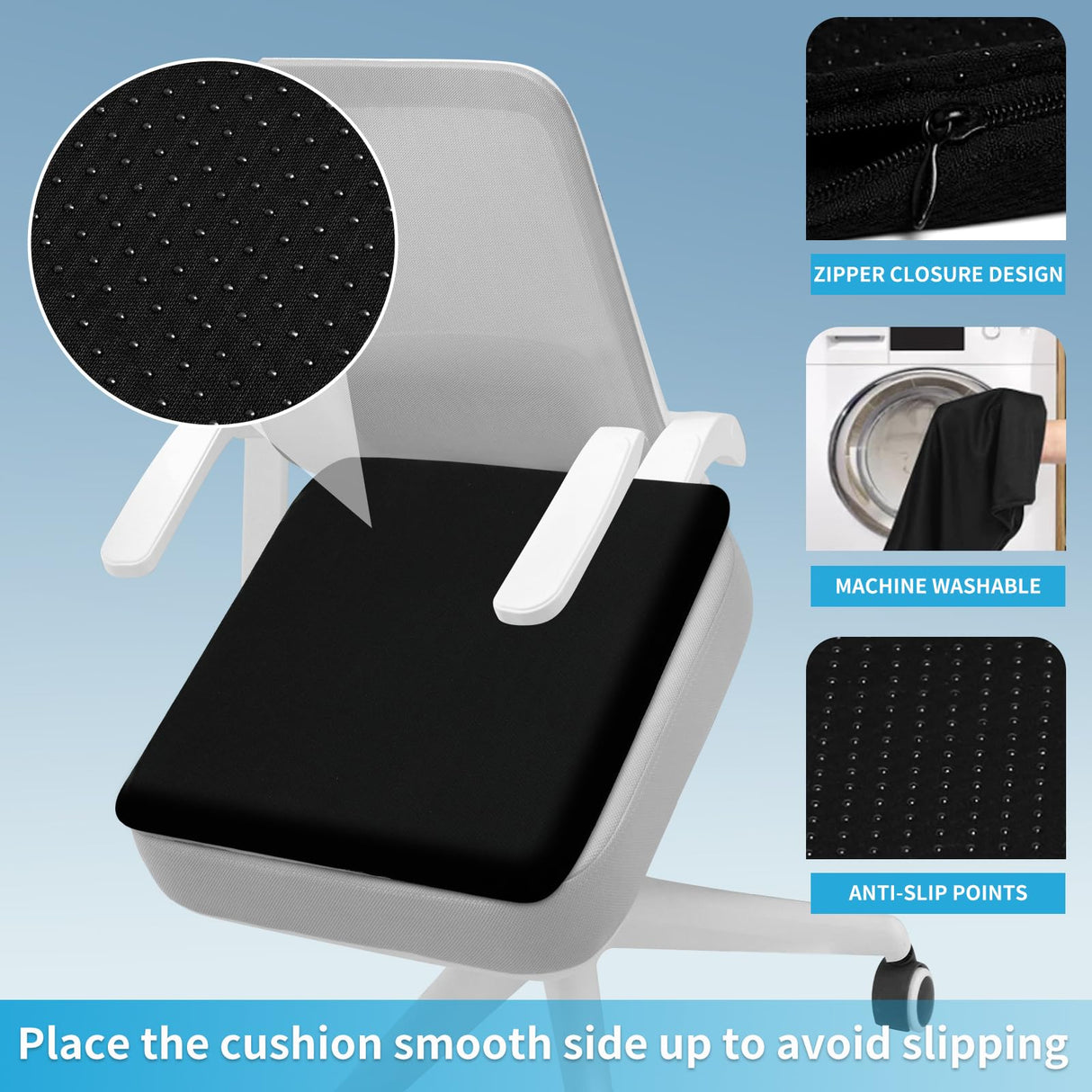 LYUANEC Gel Seat Cushion for Long Sitting, (2.4 Inch Extra Thick Cushion) Soft&Breathable Gel Cushions for Pressure Relief, Wheelchair Seat Cushions, Gel Pad for Chair, Office Chair Cushion
