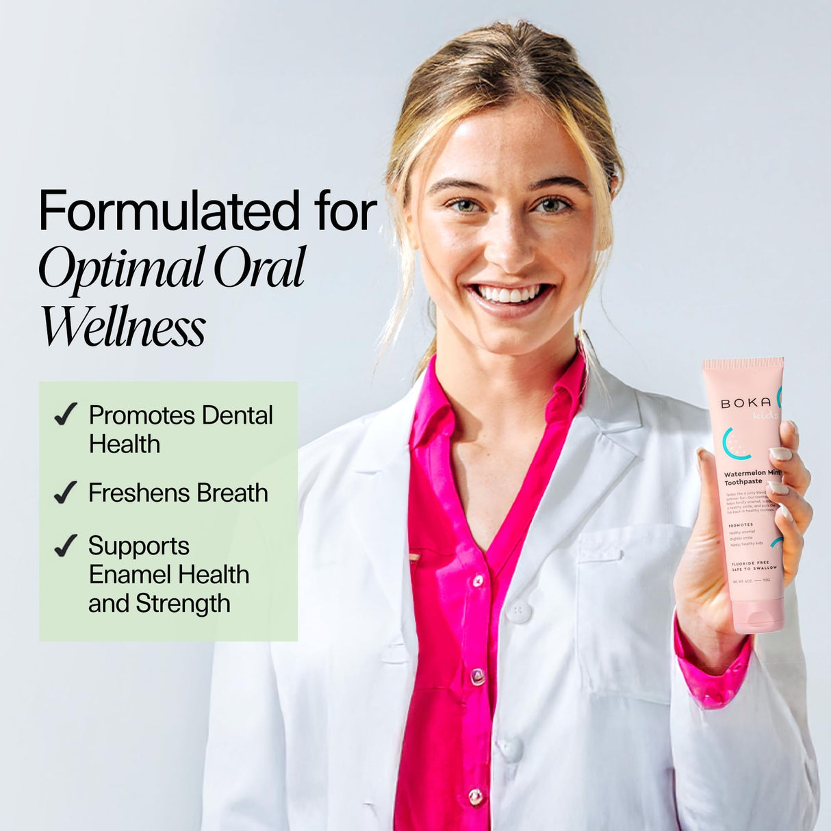 Boka Fluoride Free Toothpaste Nano Hydroxyapatite Toothpaste - Ela Mint, Orange Cream, Watermelon Mint Flavor, 4 oz 3Pk US Manufactured