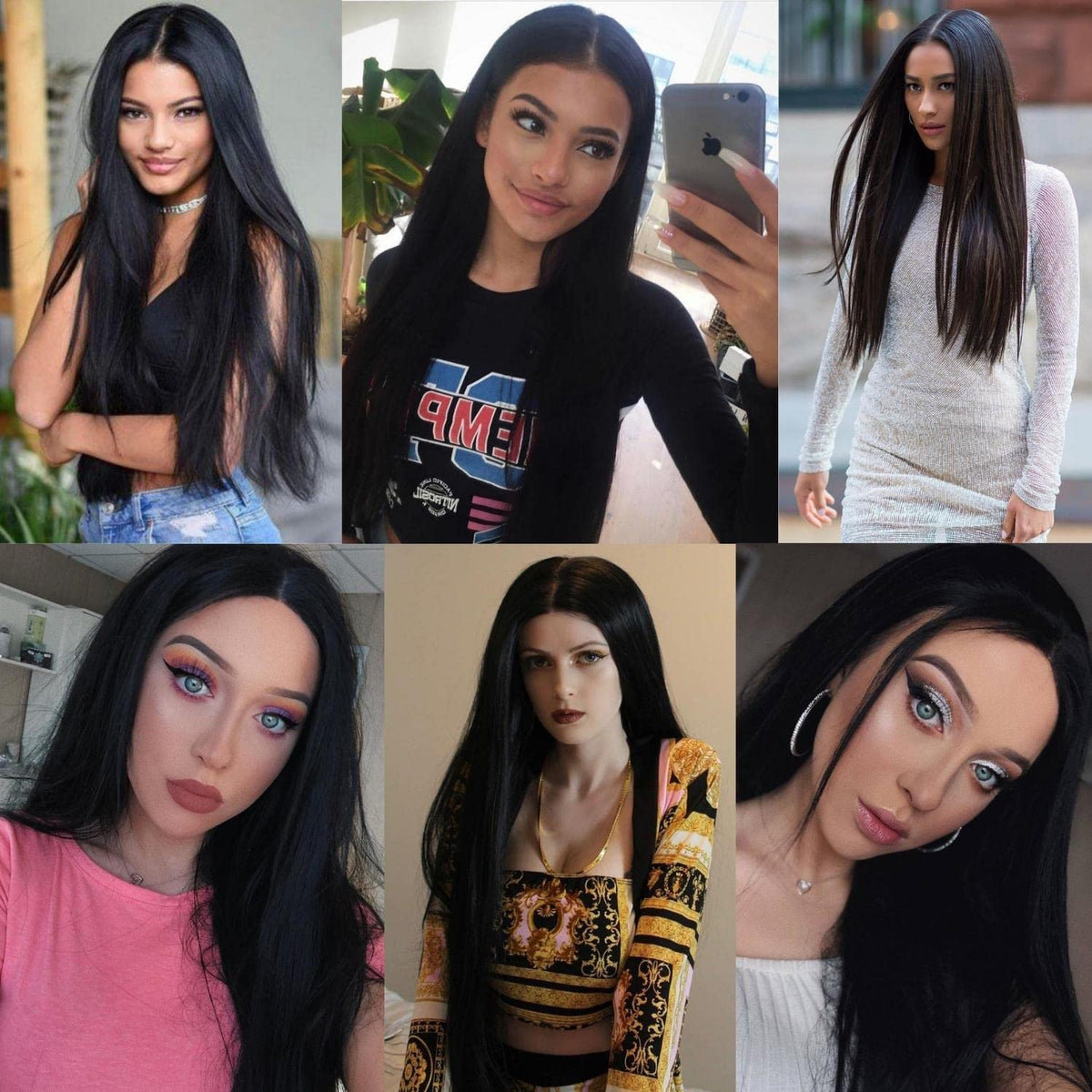 shecool Black Wig for Costume Women 27'' Long Black Wigs for Women SL004BK