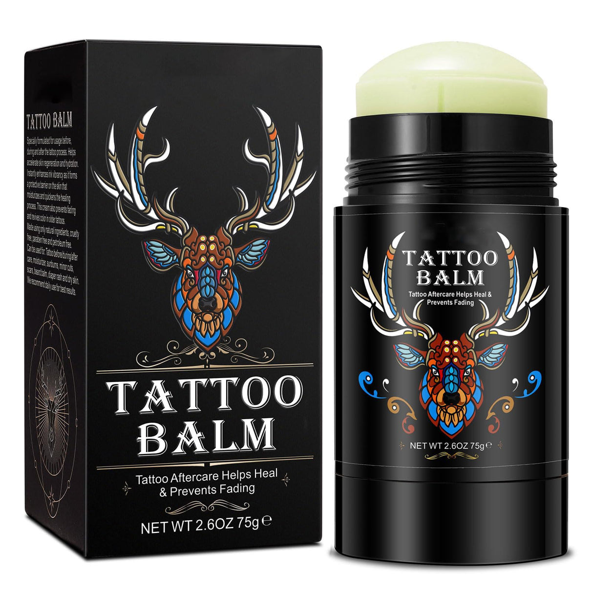 Tattoo Aftercare Butter Balm, 2.6 oz, Old & New Tattoo Moisturizer Healing Brightener for Color Enhance, Natural Organic Tattoo Cream