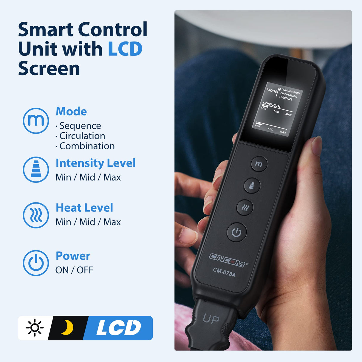 CINCOM Leg Massager with Heat and Compression, Air Compression Boots for Leg Calf & Foot Recovery, Edema Relief, FSA HSA Eligible