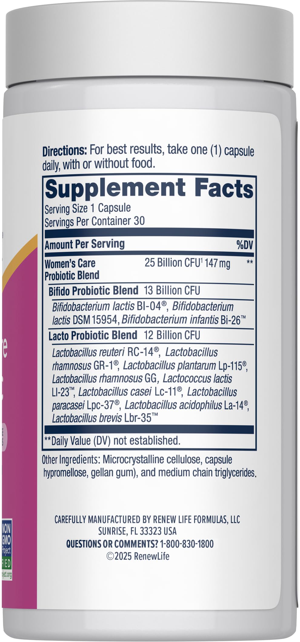 Renew Life Women's Probiotic 25 Billion CFU | 30 Vegetarian Capsules
