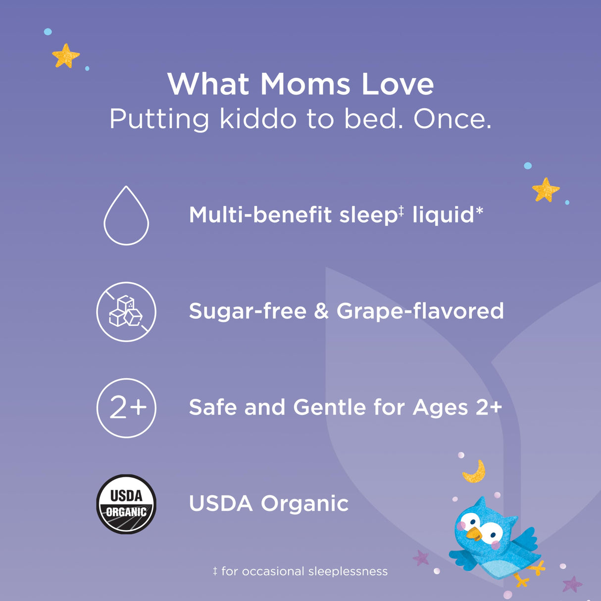 Hyland's Kids Melatonin-Free Organic Sleep Calm & Immunity Liquid, Sugar-Free with Magnesium, Vitamin D, Zinc & Elderberry, Promotes Sleep & Supports Immune Health, Ages 2+, Grape Flavor, 4 Fl. Oz.