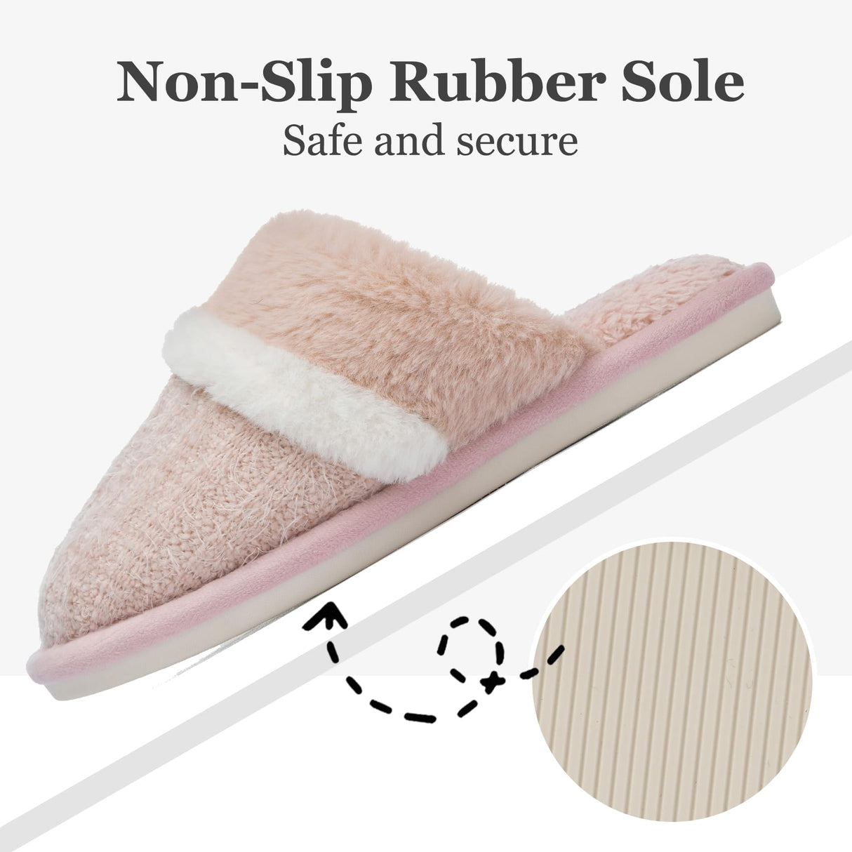 MAXTOP House Slippers for Women Fluffy Memory Foam Cute Comfy Fuzzy Slippers Slip on Anti-Skid Christmas Gifts for Women Mom Indoor and Outdoor Size 9 10 Pink