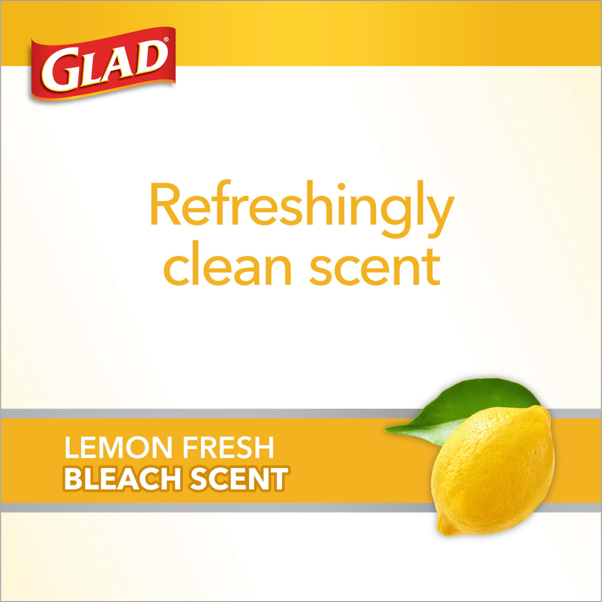 Glad Small Trash Bags 4 Gallon, Lemon Fresh Bleach Garbage Bags, Odor Resistant with Drawstring, 80 Count