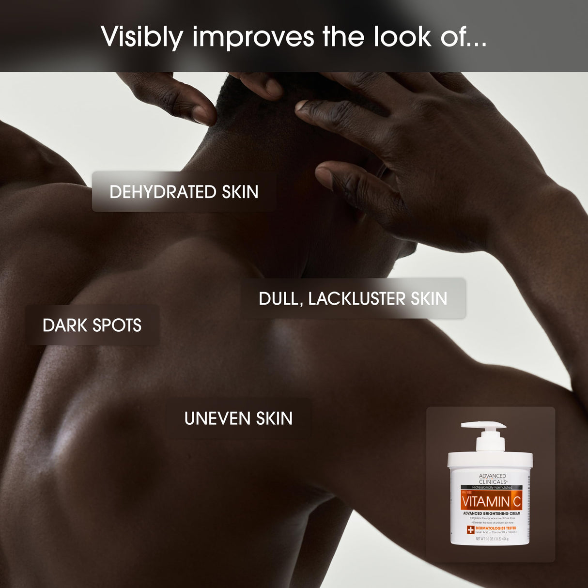 3 Pack Advanced Clinicals Vitamin C Cream Visibly Brightening Body Lotion | Vitamin C Moisturizer Skin Care Body Cream For Women & Men Helps Visibly Improve Look Of Dark Spots & Uneven Skin Tone, 16 Ounce