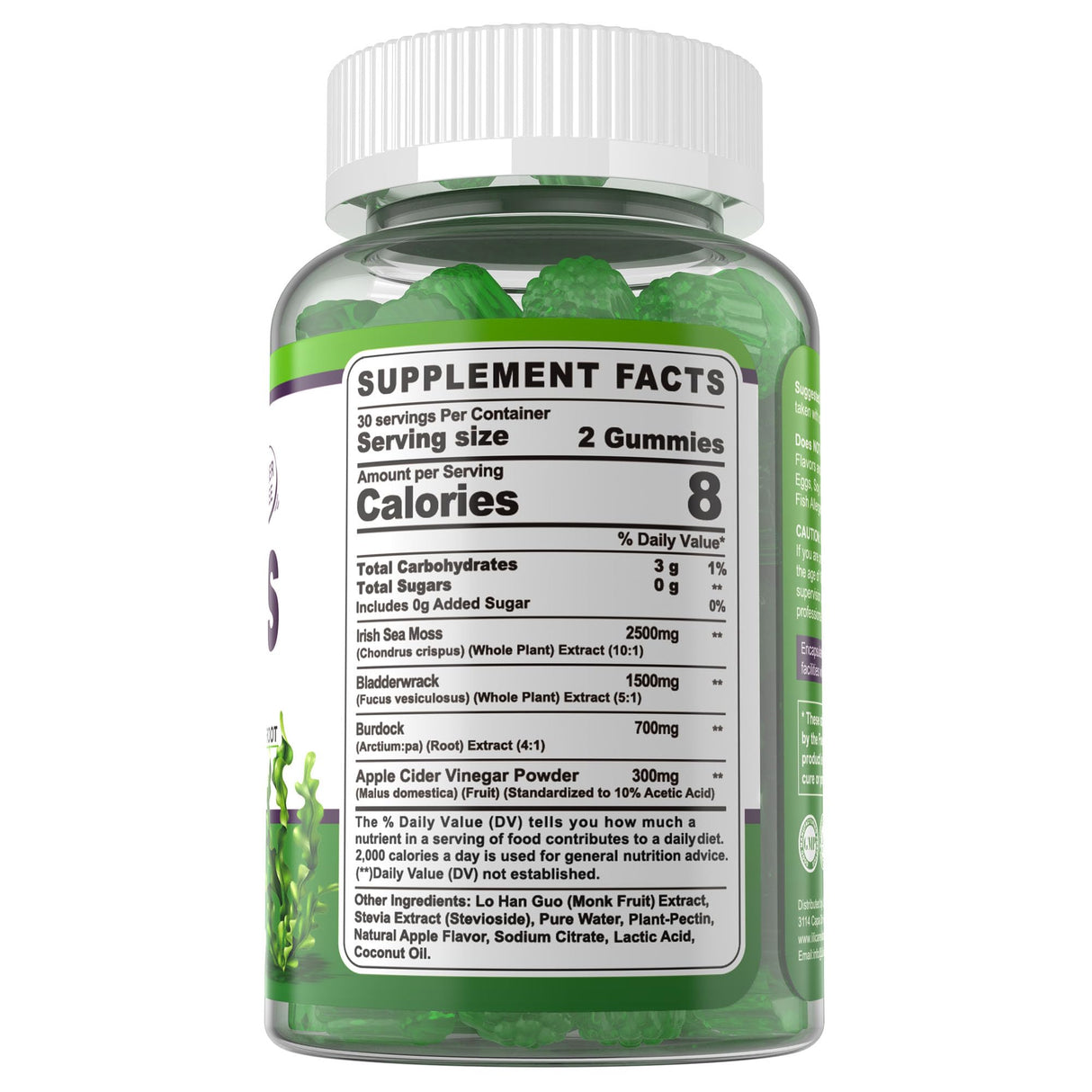 (2 Pack) Sea Moss Gummies - Irish Sea Moss Gummies for Adults & Kids - Advanced Superfood Seamoss Supplement with Organic Bladderwrack & Burdock Root Extract,ACV for Daily Immune, Gut Cleanse, Vegan