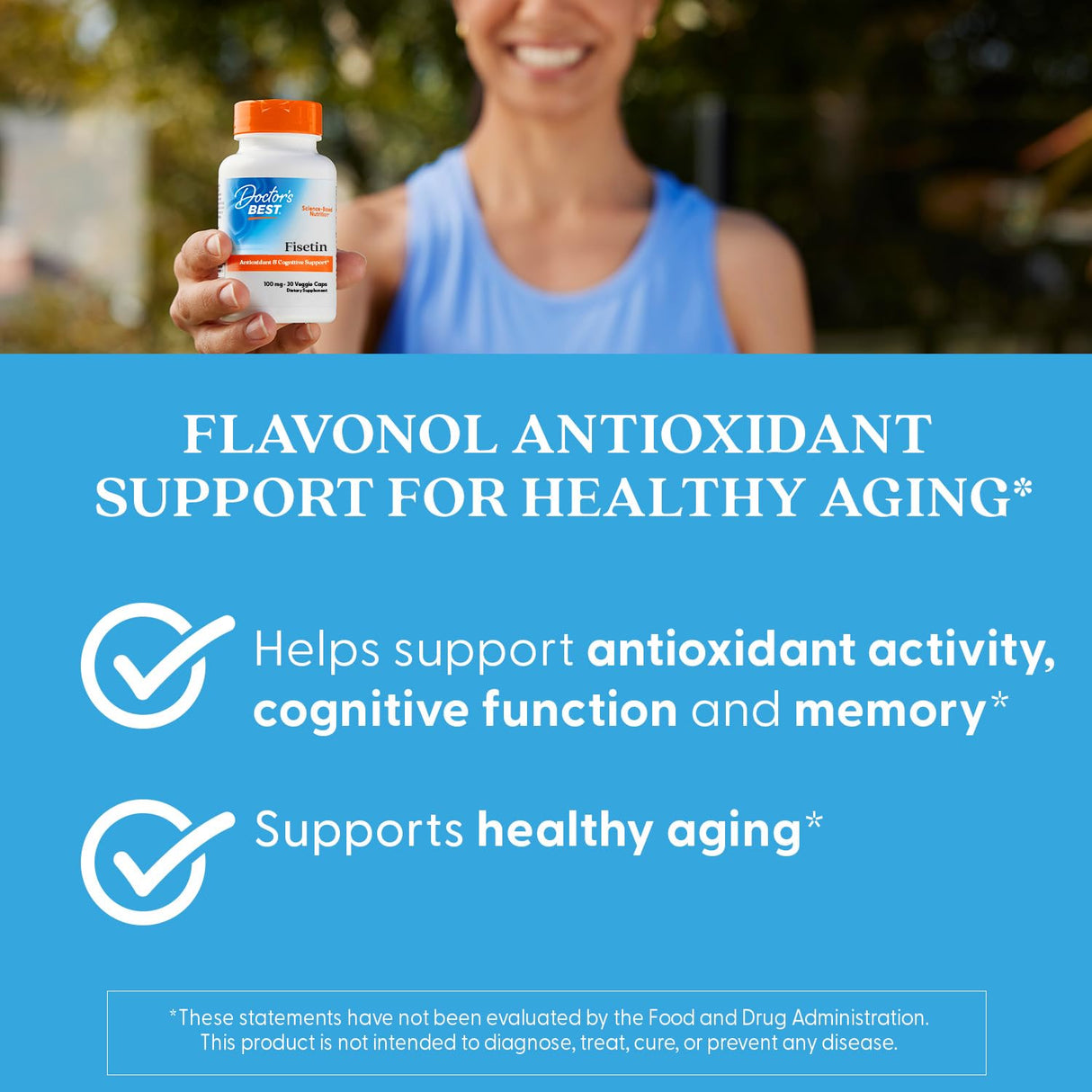 Doctor's Best Fisetin with Novusetin, Non-GMO, Vegan, Gluten & Soy Free, 100 mg, 30 Count