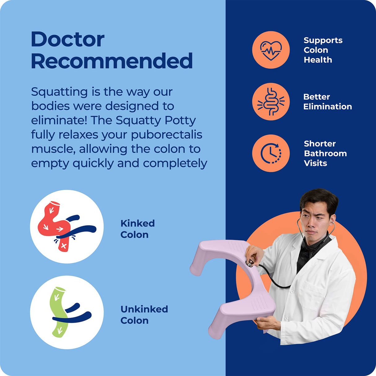 Squatty Potty The Original Bathroom Toilet Stool Curve Lightweight with Sleek and Modern Design, Pink, 7"