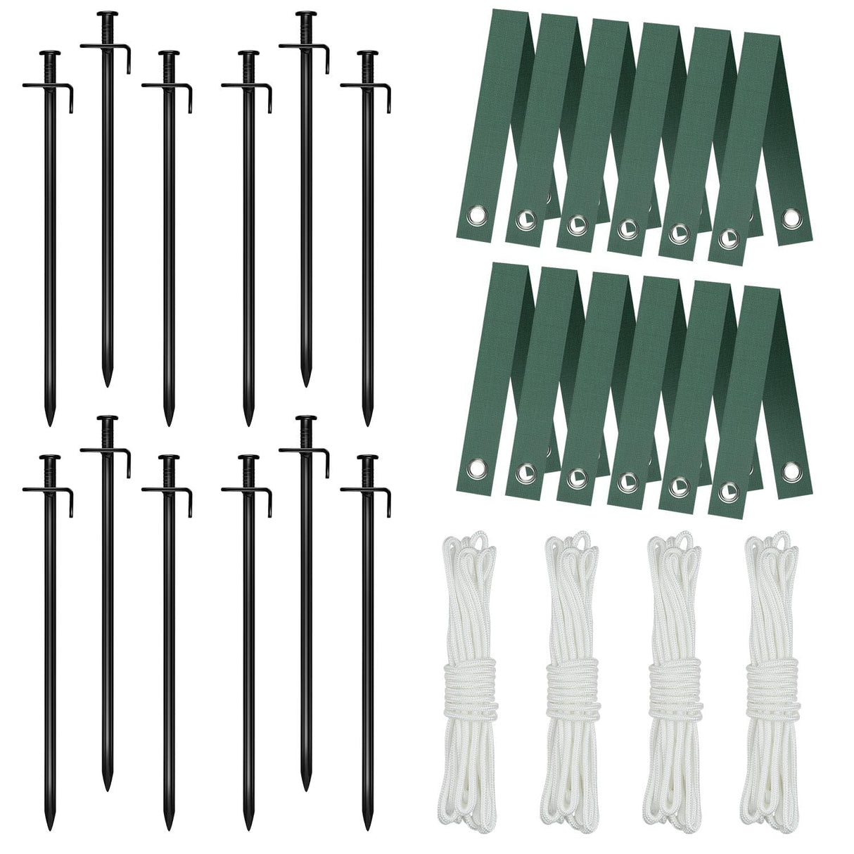 Tree Stake Kit, Heavy Duty Steel 11.8 Inch Steel Tree Stakes and Supports for Young Tree Anti Strong Wind, Leaning Tree Anchor Straightening Kit (4)