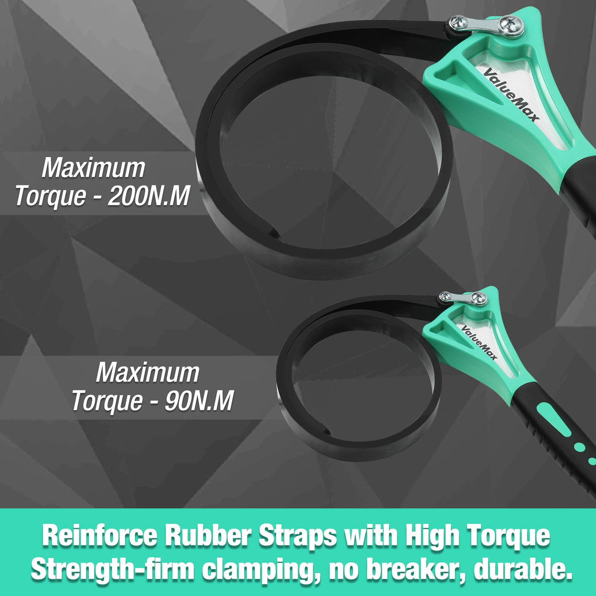 ValueMax 2-piece Strap Wrench Set, Adjustable Oil Filter Wrench with Max Diameter 4" (Small) and 6"(Large) for Shower Head Water Filter, Jar Opener Set, Green
