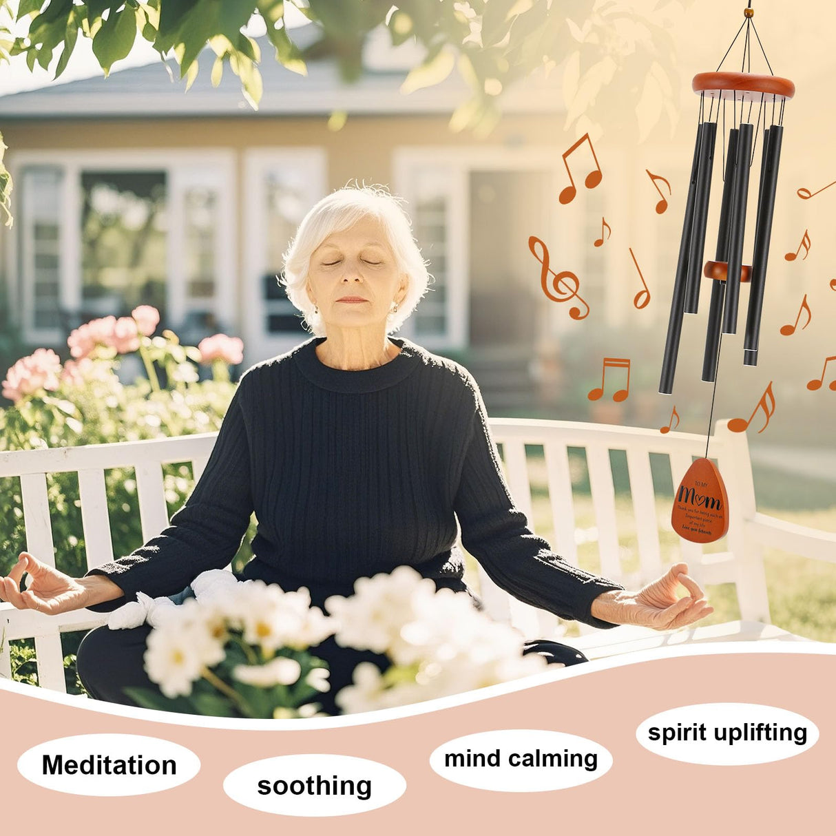 Gifts for Mom, Birthday Gifts for Mom from Daughter Son, Mother Gift for Birthday, Mothers Day, Thanksgiving, Christmas, 32 Inch Wind Chimes Gift for Home Decor