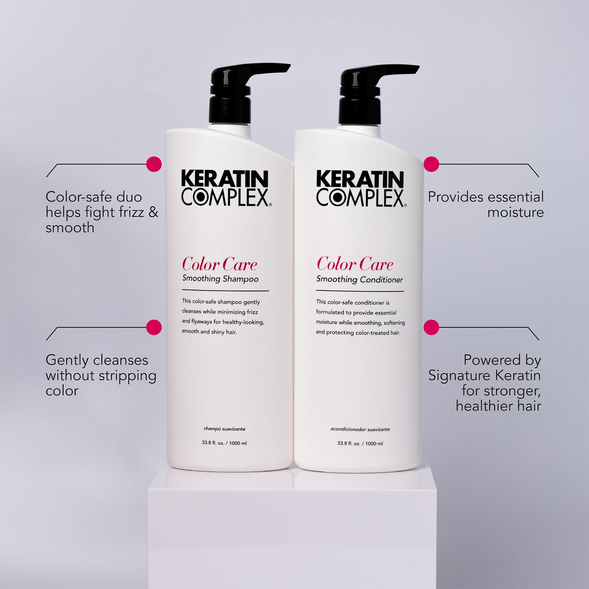 Keratin Complex - Color Care Smoothing Shampoo & Conditioner Duo - 33.8 fl oz Each