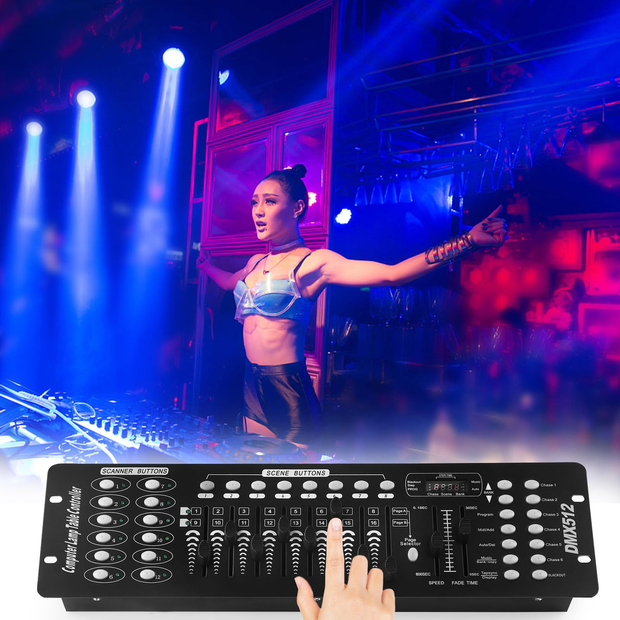 FODEXAZY DMX Controller, 192 Channel DMX 512 Light Controller DMX Console Stage Light Controller Panel Use for Editing Program of Stage Lighting Runing for DJ, Shows, Party, Christmas and Halloween