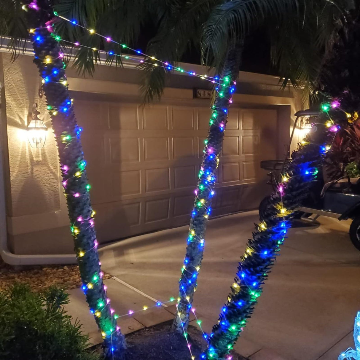 QITONG 4 Pack Multicolor Solar Christmas Lights Outdoor Waterproof, Each 33ft 100 LED Fairy Lights, 8 Modes Silver Wire Mini Twinkle Lights