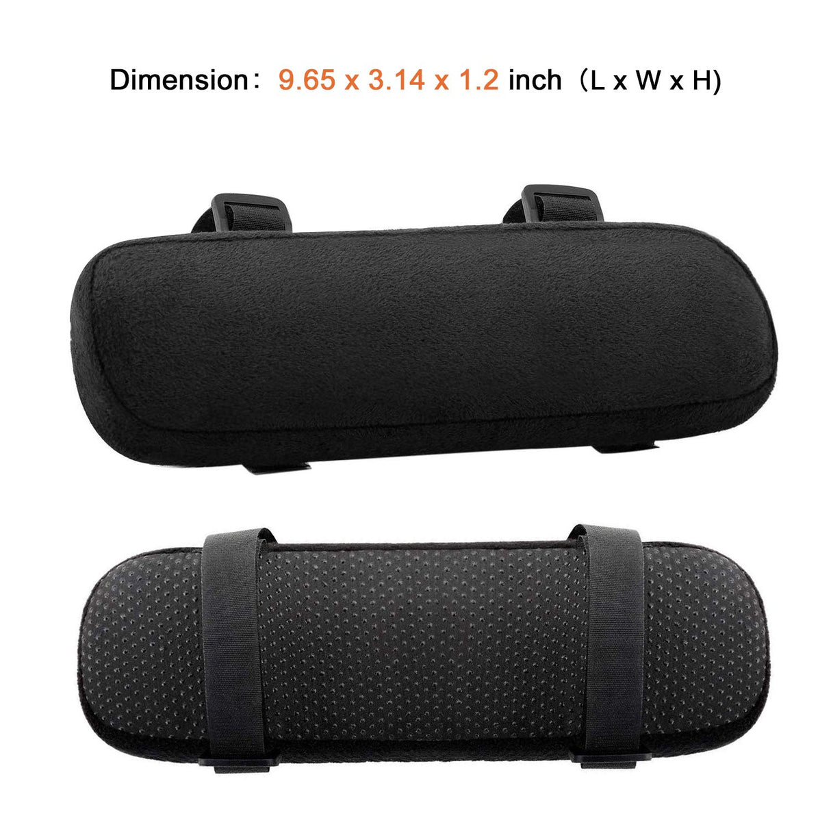 MOSISO Chair Armrest Pads (2 Pack), Memory Foam Home/Office Chair Arm Rest Covers Comfy Computer Gaming Elbow Cushion Removable Washable Elbow Support Forearm Pressure Relief, Black