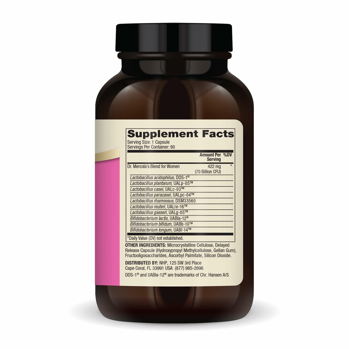 Dr. Mercola Complete Probiotics for Women - Supports Gut, Vaginal & Immune Health - Contains Lactobacillus Strains - Non-GMO, Gluten-Free & Soy-Free - 90 Capsules (90 Servings)