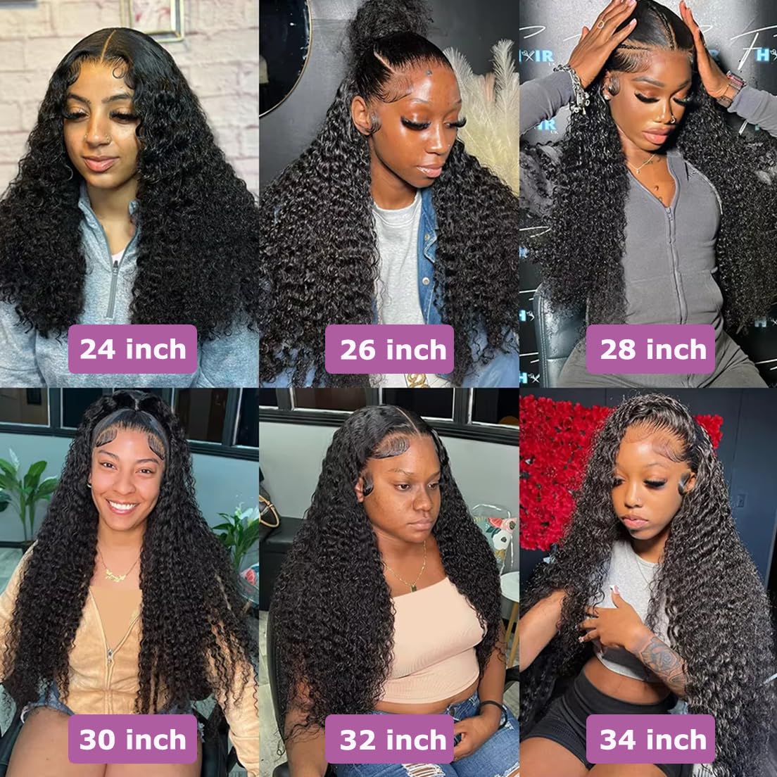 IAMFUPO 24 Inch 13x6 Lace Front Wigs Human Hair 200 Density Deep Wave Lace Front Wigs Human Hair 13x6 Deep Wave HD Frontal Wigs for Women Pre Plucked (13x6 Deep Wig, 24 Inch)