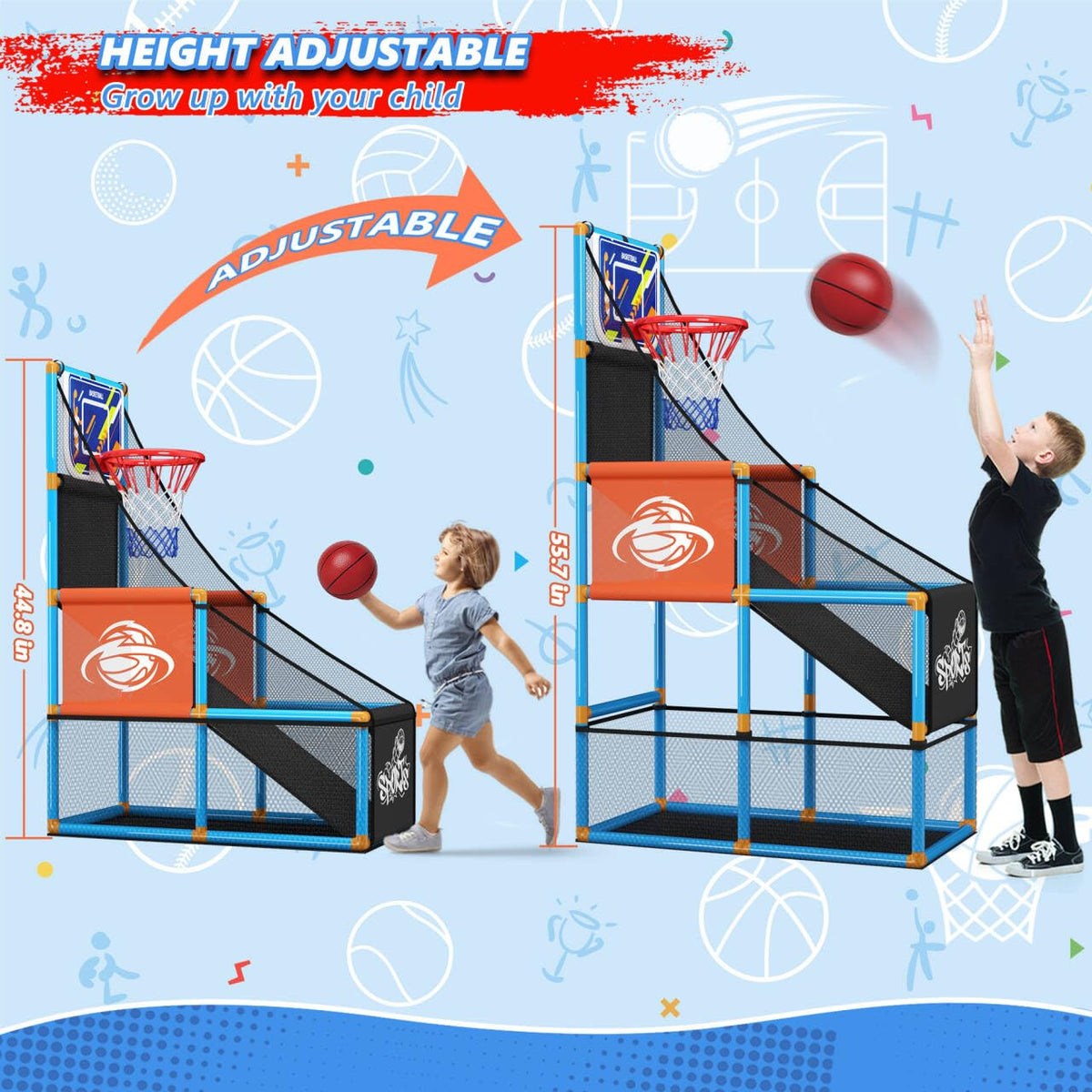 Arcade Basketball Game Set Boy Toys Indoor Outdoor Kids Basketball Hoop