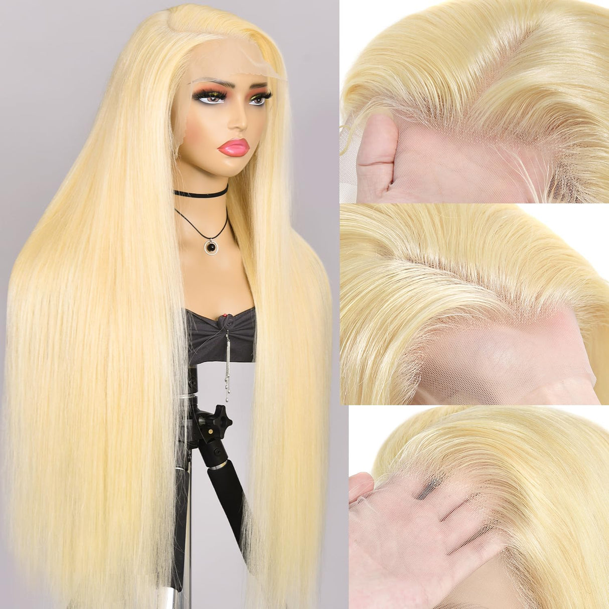 Alididi 613 13x6 Lace Front Wig Human Hair 200 Density 26Inch 613 Lace Front Wig Human Hair Blonde Wig Human Hair Straight Lace Frontal Wig Human Hair Pre Plucked With Baby Hair (613 Blonde Wig)