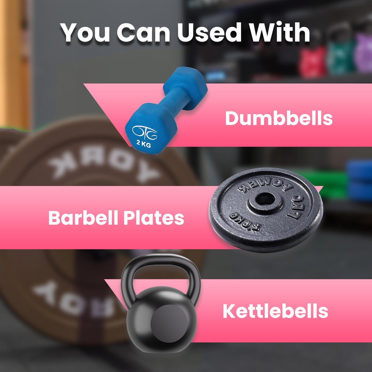 Hip Thrust Belt – Heavy Duty & Secure Glute Trainer with Non-Slip Rubber Extra Padding for Dumbbells, Kettlebells & Plates – Ideal for Gym, Home, & On-the-Go Workouts (Pink)