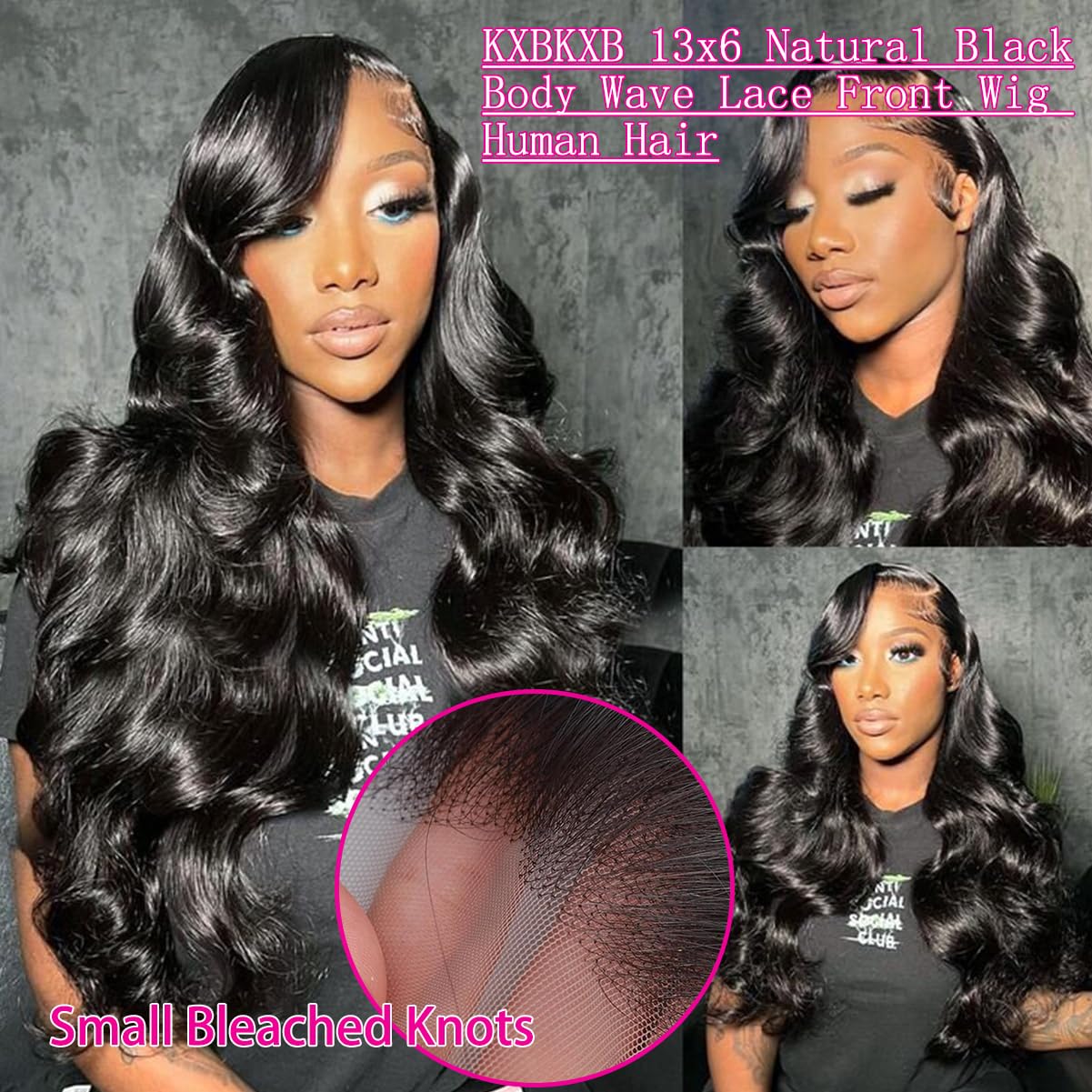 30 Inch Body Wave Lace Front Wigs Human Hair 220 Density Frontal Wigs Human Hair 13x6 Hd Lace Front Wigs Human Hair Pre Plucked Brazilian Virgin Hair Glueless Wig Body Wave Wig for Women Natural Black