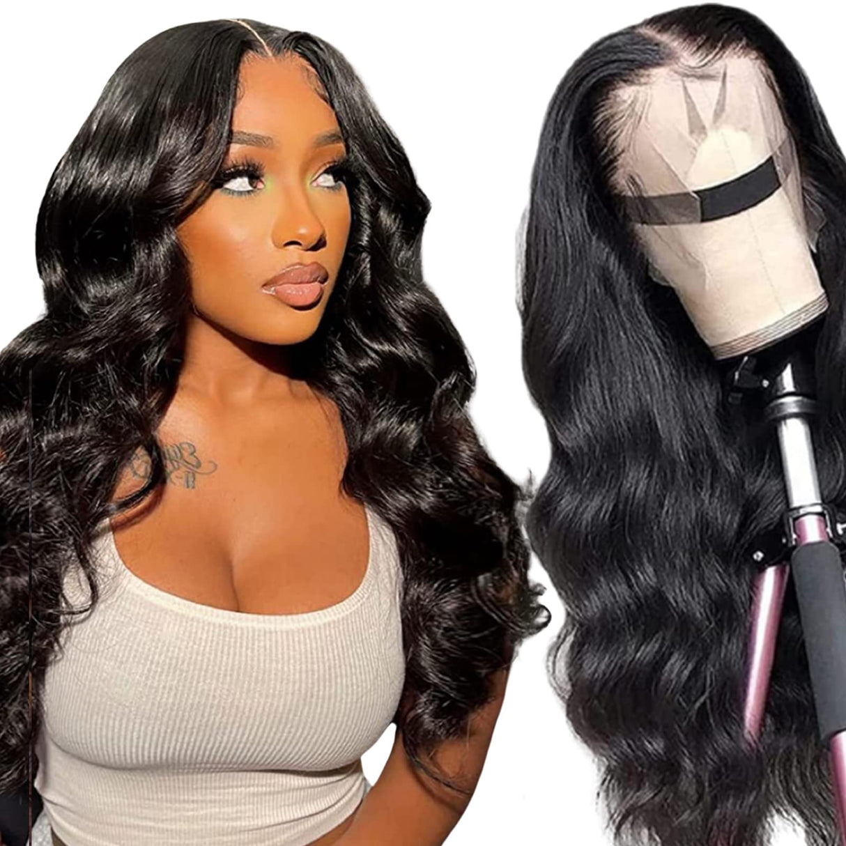 30 Inch Lace Front Wig Human Hair 13x6 HD Body Wave Lace Front Wigs Human Hair Pre Plucked 180 Density Frontal Wigs Human Hair wigs for Black Women 10A Glueless Wigs Human Hair Pre Plucked wig