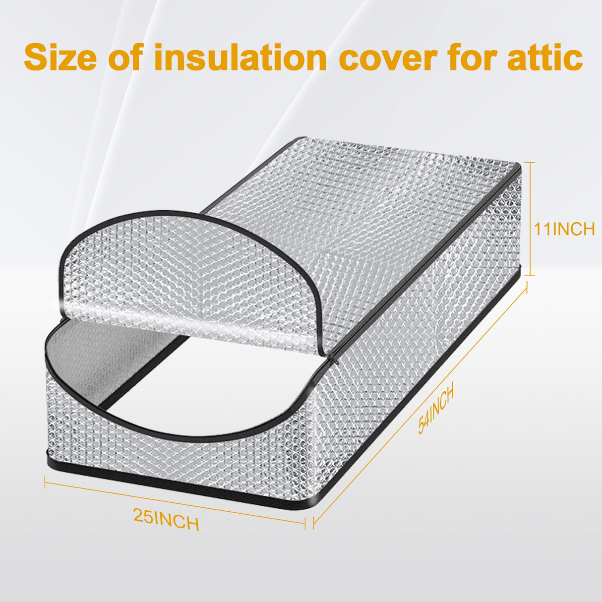 Attic Stairway Insulation Cover - Premium Energy Saving Attic Stairs Door Ladder Insulator Pull Down Tent with Zipper 25 in x 54 in x 11In (Attic Cover)