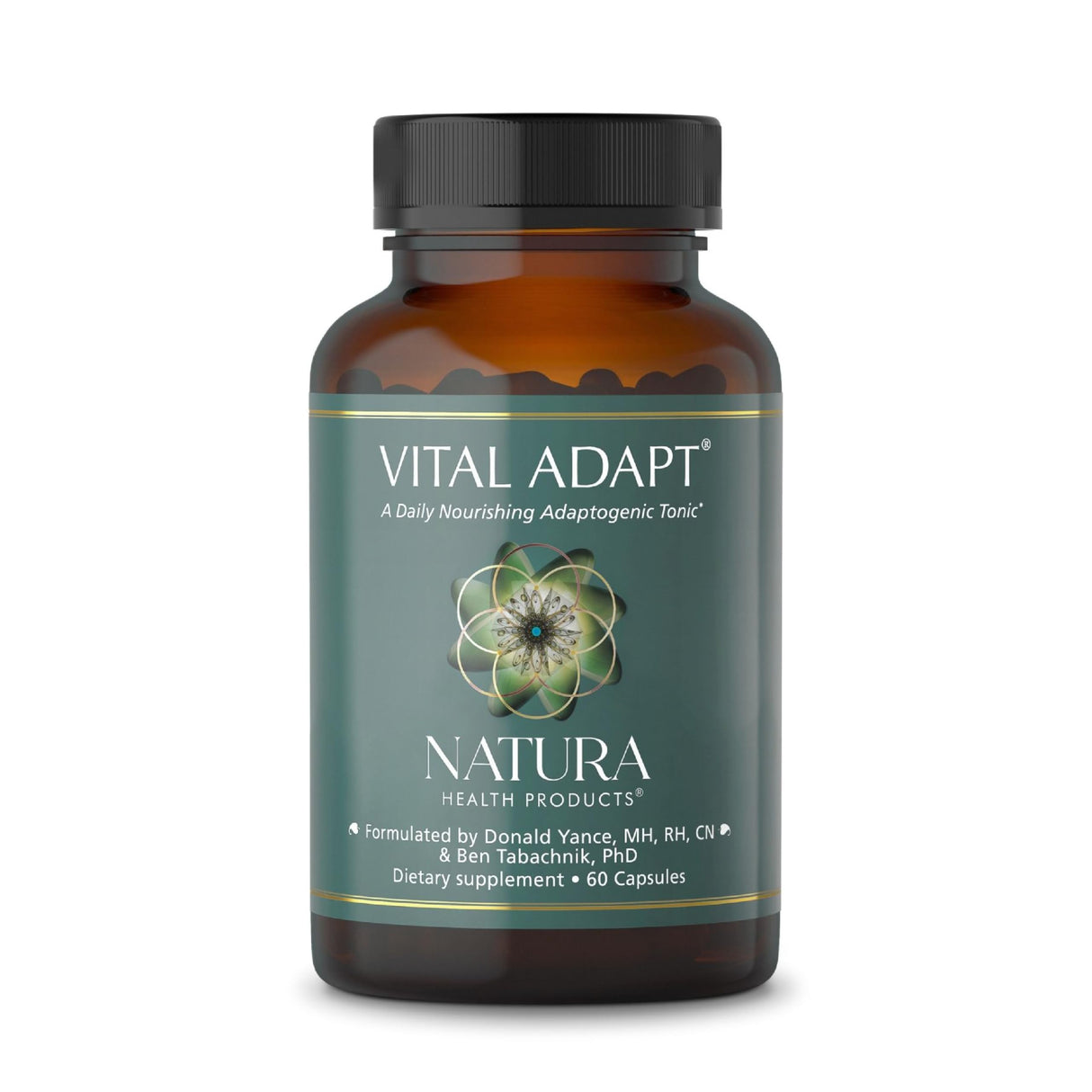 Natura Health Products Vital Adapt Supplement - Daily Nourishing Adaptogenic Tonic for Endocrine Function Support - Featuring Rhodiola, Ashwagandha, Cordyceps, Reishi (60 Capsules)
