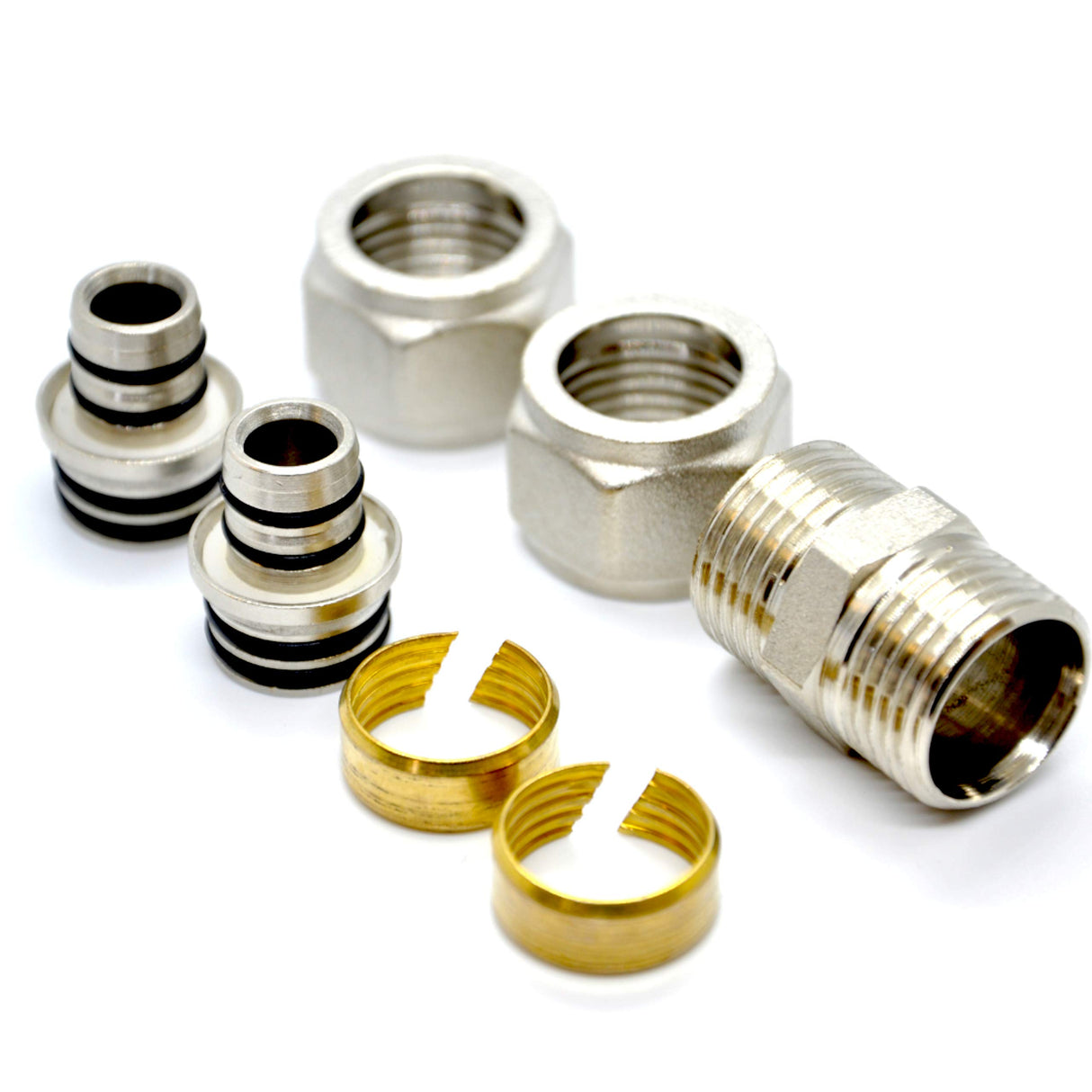 Kudos-Trading - Repair Coupling for Water Underfloor Heating Pipe 16mm Pipe Fixing Connector Repairing Pert-Al Pert and Pex 16mm x 2mm to 16mm x 2mm Quick Easy Compression Fix for Damaged Pipe.