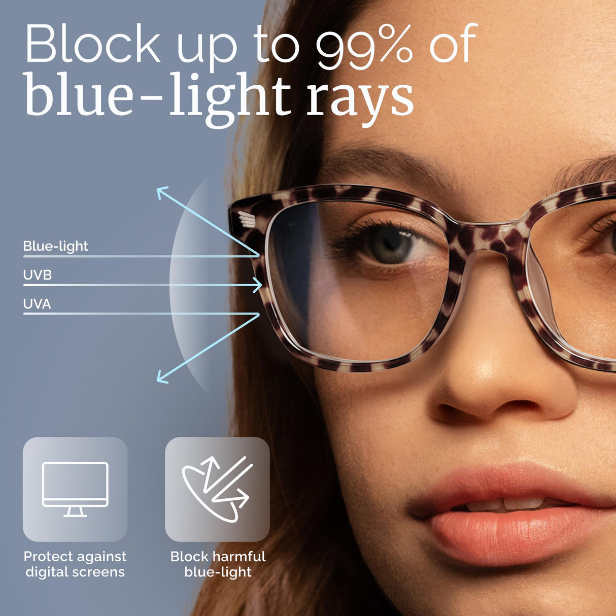 livho High Tech Blue Light Glasses - Advanced 99% Blue Light Blocking Computer Glasses - Anti Eyestrain & UV Glare Protection