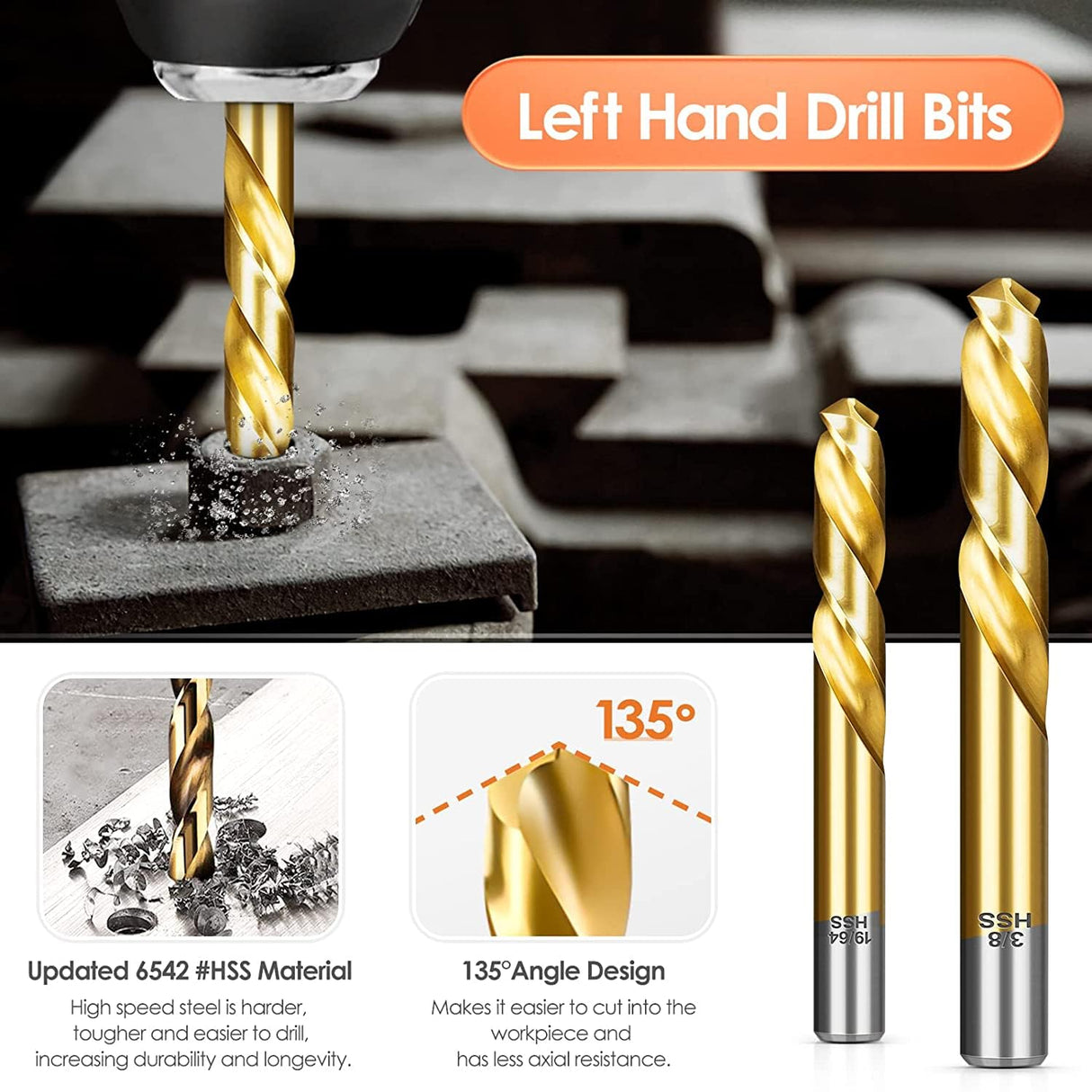 14Pcs Screw Extractor and Left Hand Drill Bits Set, Easy Out Screw Extractor Set, Broken Bolt Extractor Kit Bolt Remover, Reverse Cobalt HSS Steel Drill Bit for Remove Stripped Screws and Broken Bolts